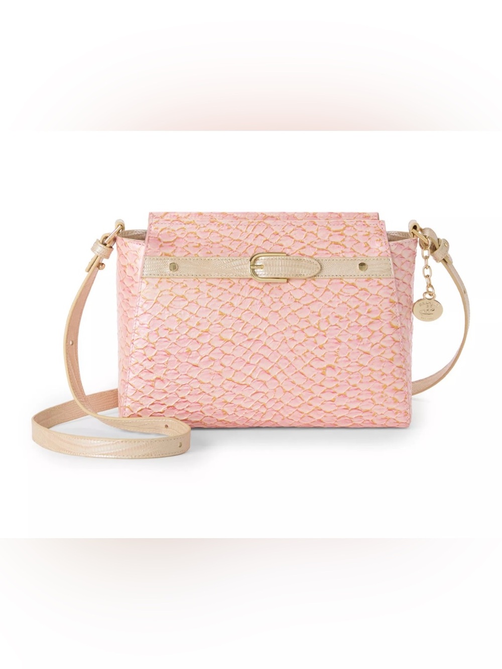 New Brahmin Pink Leather Convertible Crossbody Hillary Bad Purse